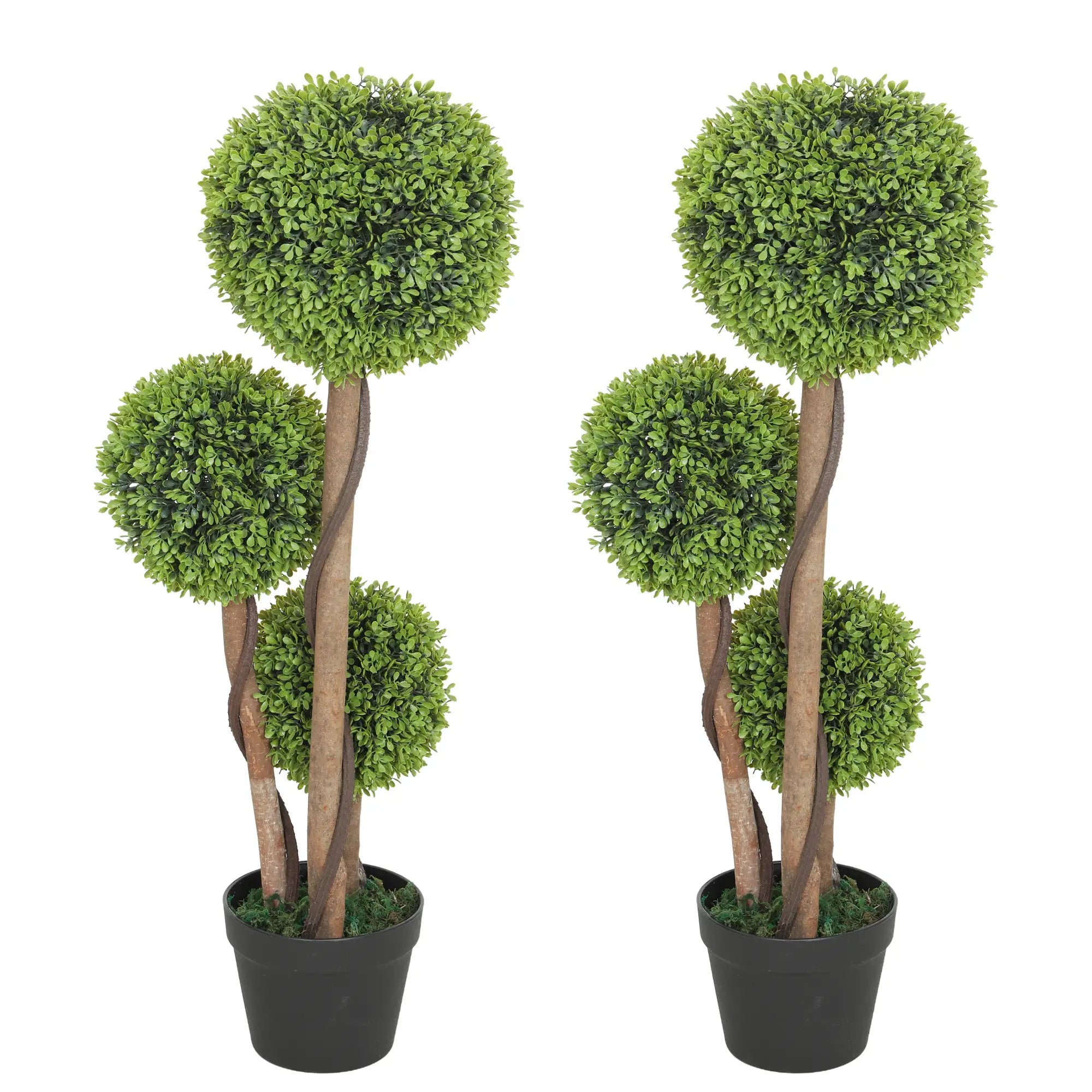 3FT Artificial Boxwood Topiary Trees, Set of 2, Green Artificial Trees at Gallery Canada