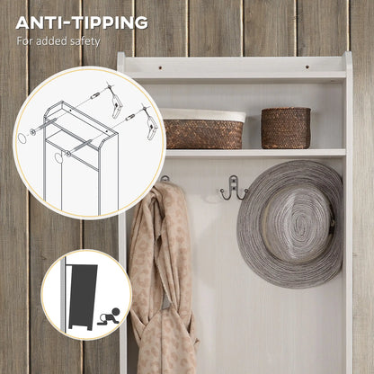 Rustic Hall Tree, Shoe Storage Bench, Coat Rack, Shelves, White Clothing Storage at Gallery Canada