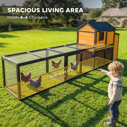 Large 134"L Chicken Coop With Run, Nesting Box, Slide-Out Tray Chicken Coops at Gallery Canada