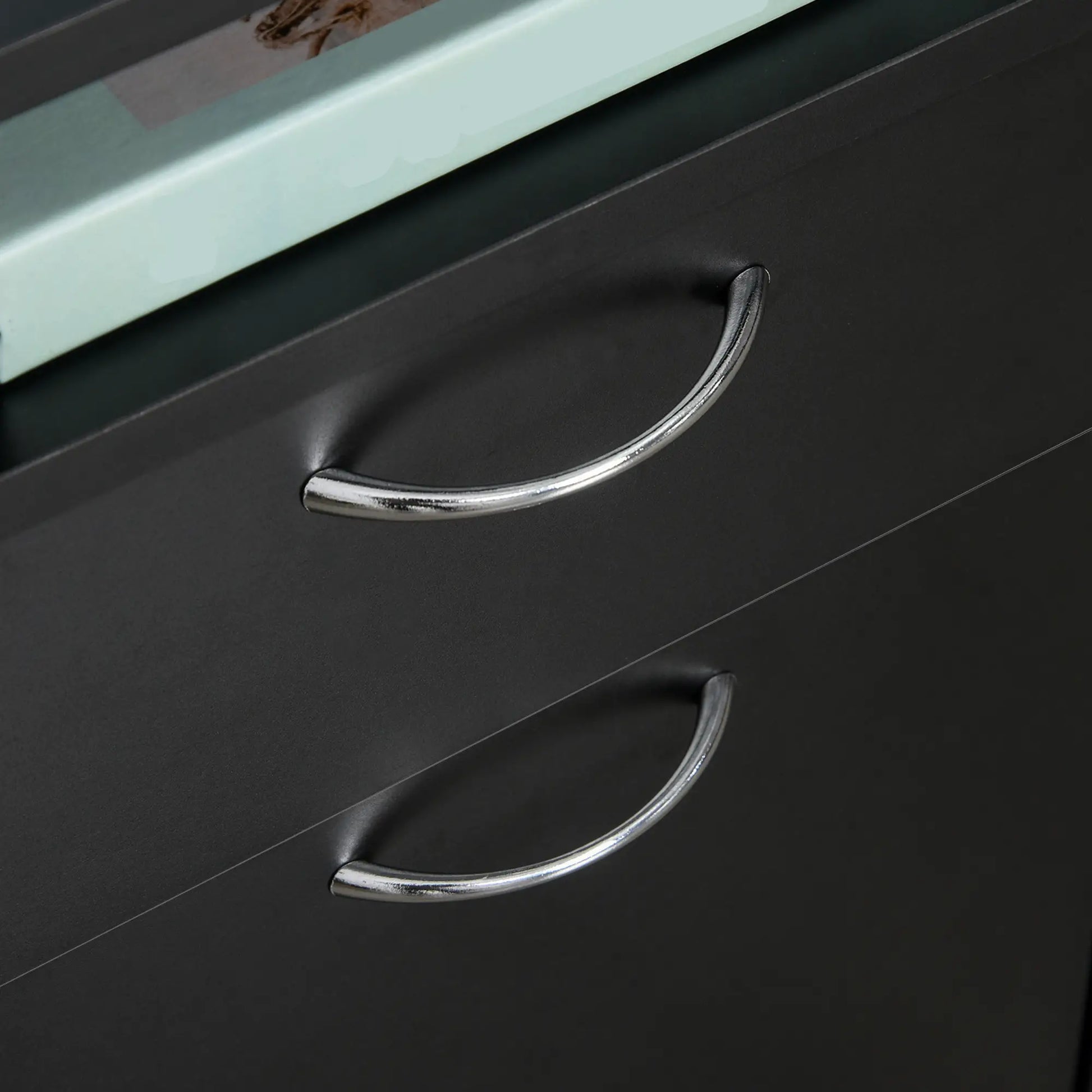 24" Small Filing Cabinet, Open Compartment, Drawer, Wheels, Black Office Cabinets & Cupboards at Gallery Canada