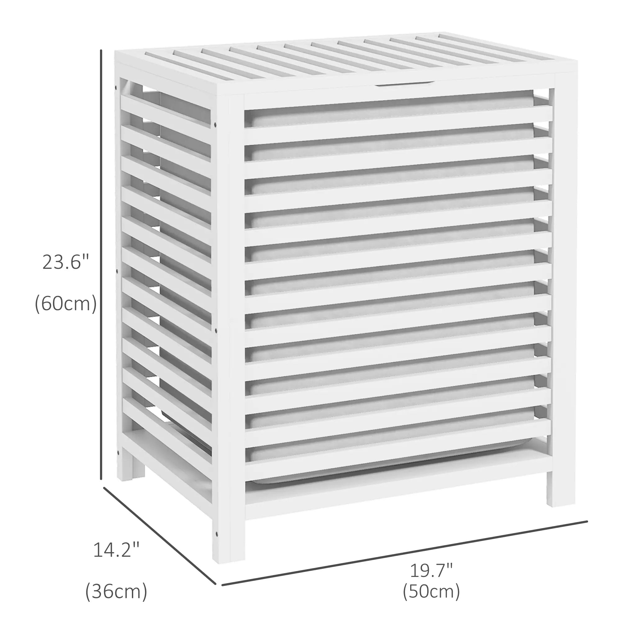 Laundry Basket With Removable Liner Bag, 55L, White Bath Accessories at Gallery Canada