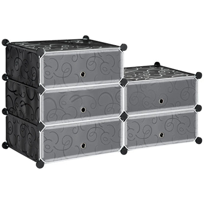 6-Tier Shoe Rack, 6 Cube Storage Organizer, Black Storage Cabinets Black at Gallery Canada