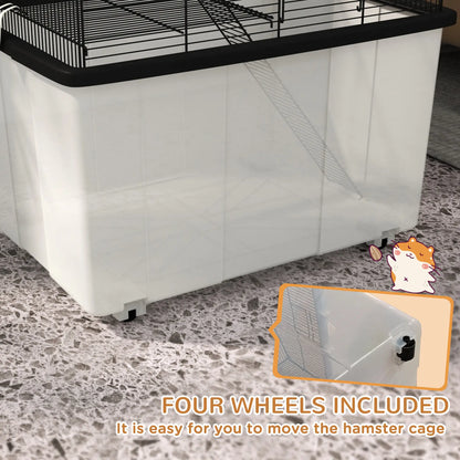 Hamster House, Gerbil Habitat, Wheels, Detachable Bottom, Black Hamster Cages at Gallery Canada