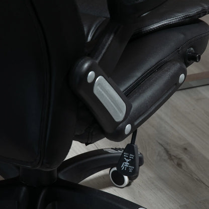 PU Leather Executive Recliner Office Chair, Swivel Wheels, Adjustable Height, Black Executive & Manager Chairs at Gallery Canada