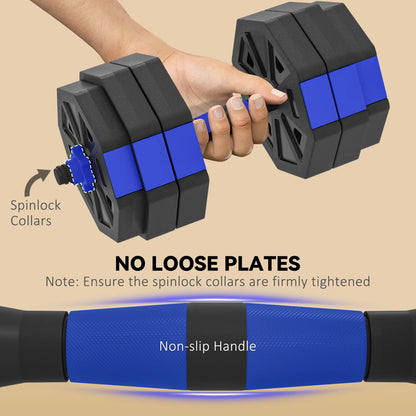 4-in-1 Adjustable Dumbbell Set, Kettlebell, Barbell, Dumbbell, 66lbs, Blue Dumbbells & Barbells at Gallery Canada