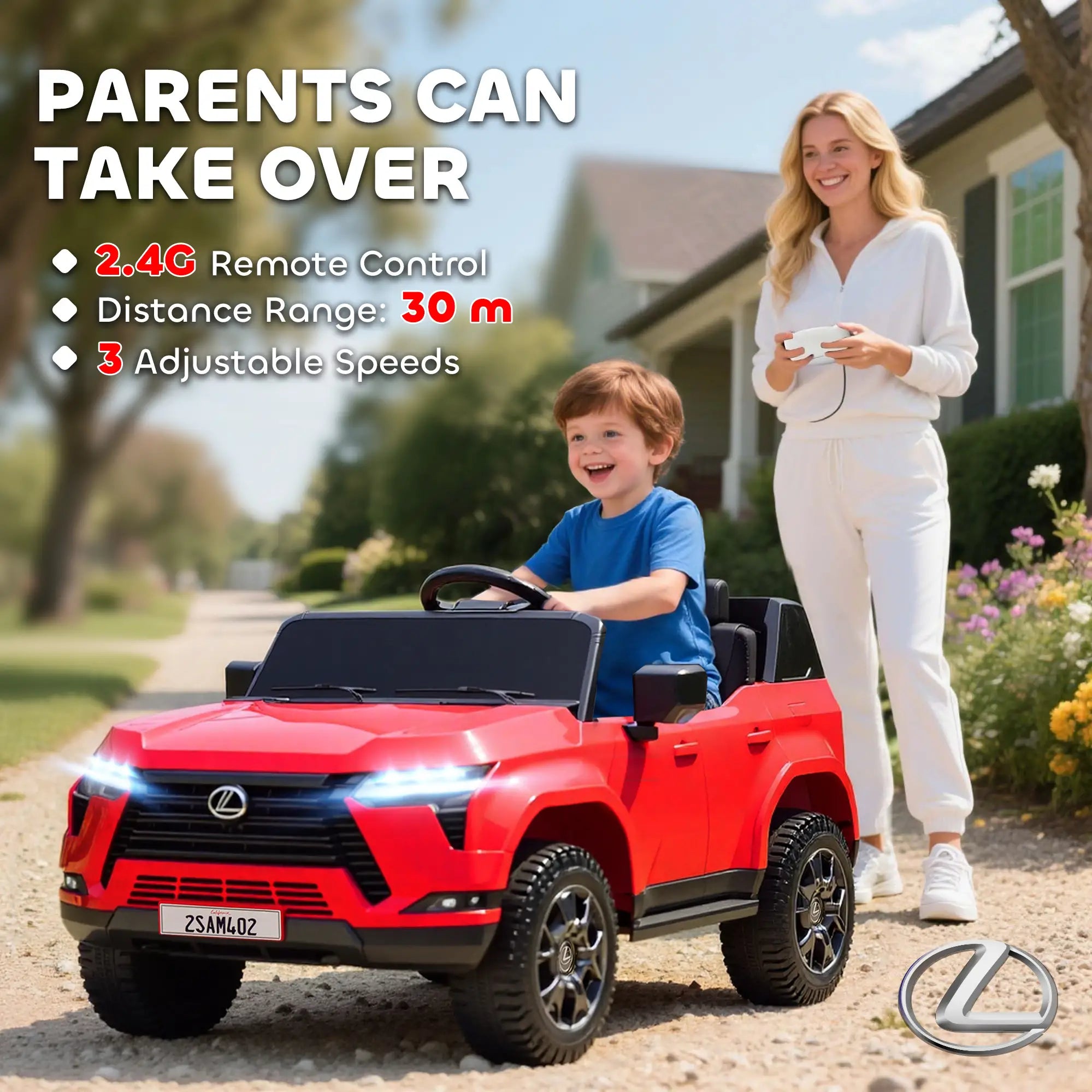 12V Ride On Car, Licensed Lexus GX550, 2-Seater, Red Electric Toy Cars at Gallery Canada