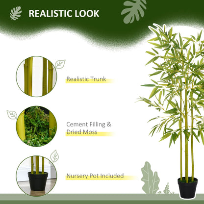 4FT Artificial Bamboo Tree, Faux Greenery Plant, Decorative Tree in Nursery Pot for Indoor Outdoor Décor Artificial Trees at Gallery Canada