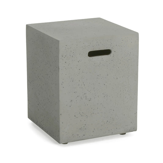 Multi-Functional Tank Holder Side Table, 16.5" L x 16.5" W x 20.5" H, Light Grey Patio Side Tables Light Grey at Gallery Canada