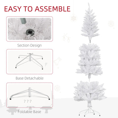 7ft Pencil Artificial Christmas Tree, 687 Branch Tips, Steel Base, White Pencil Christmas Trees at Gallery Canada