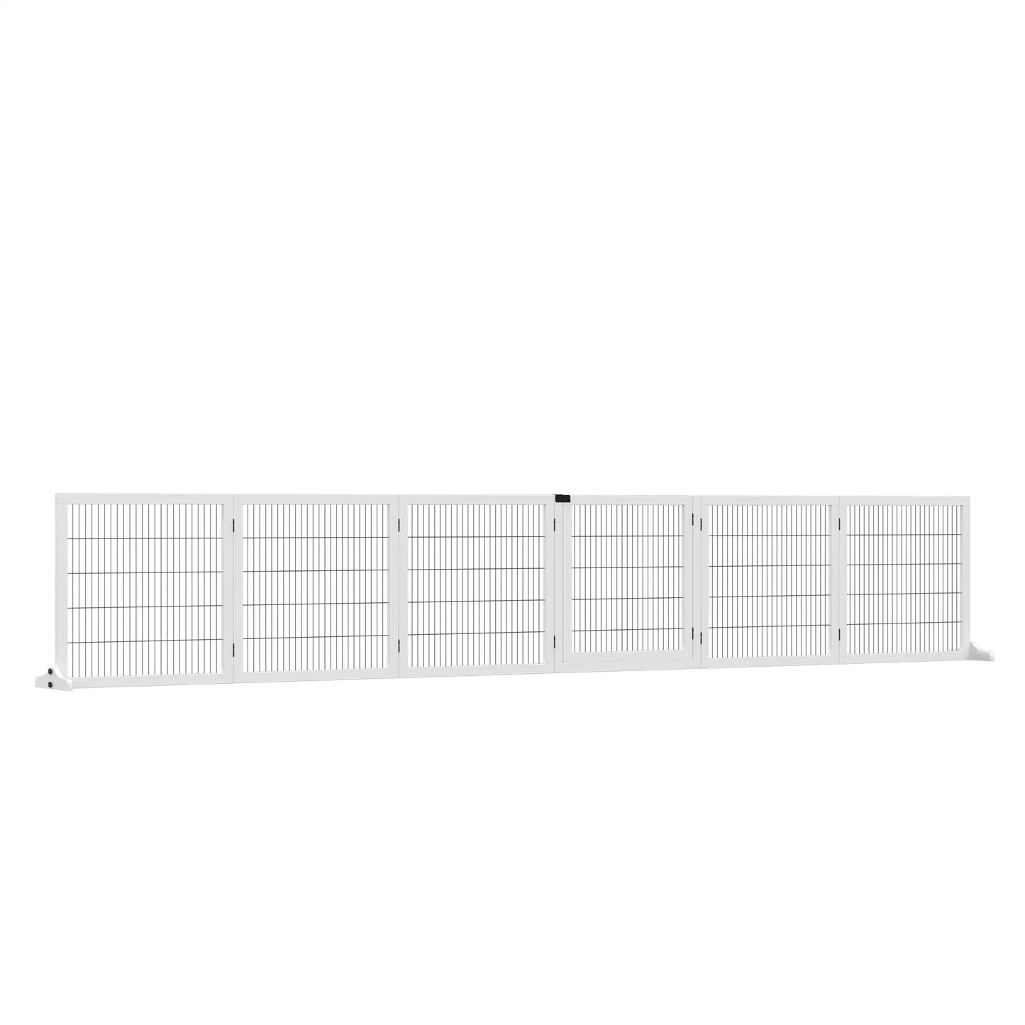 Wooden Freestanding Pet Gate, 2 Support Feet, White Houses, Kennels & Pens White at Gallery Canada