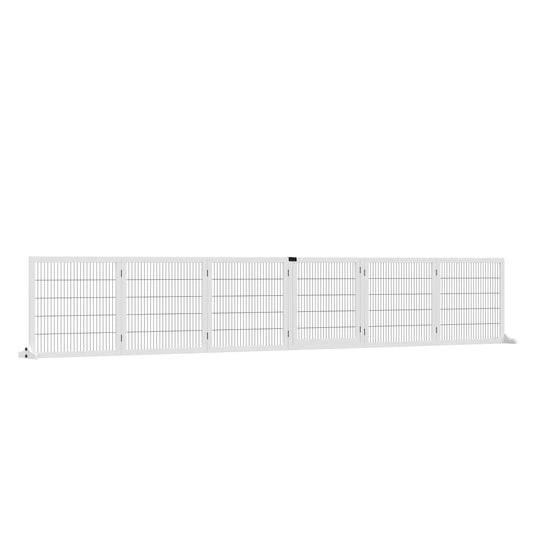Wooden Freestanding Pet Gate, 2 Support Feet, White Houses, Kennels & Pens White at Gallery Canada