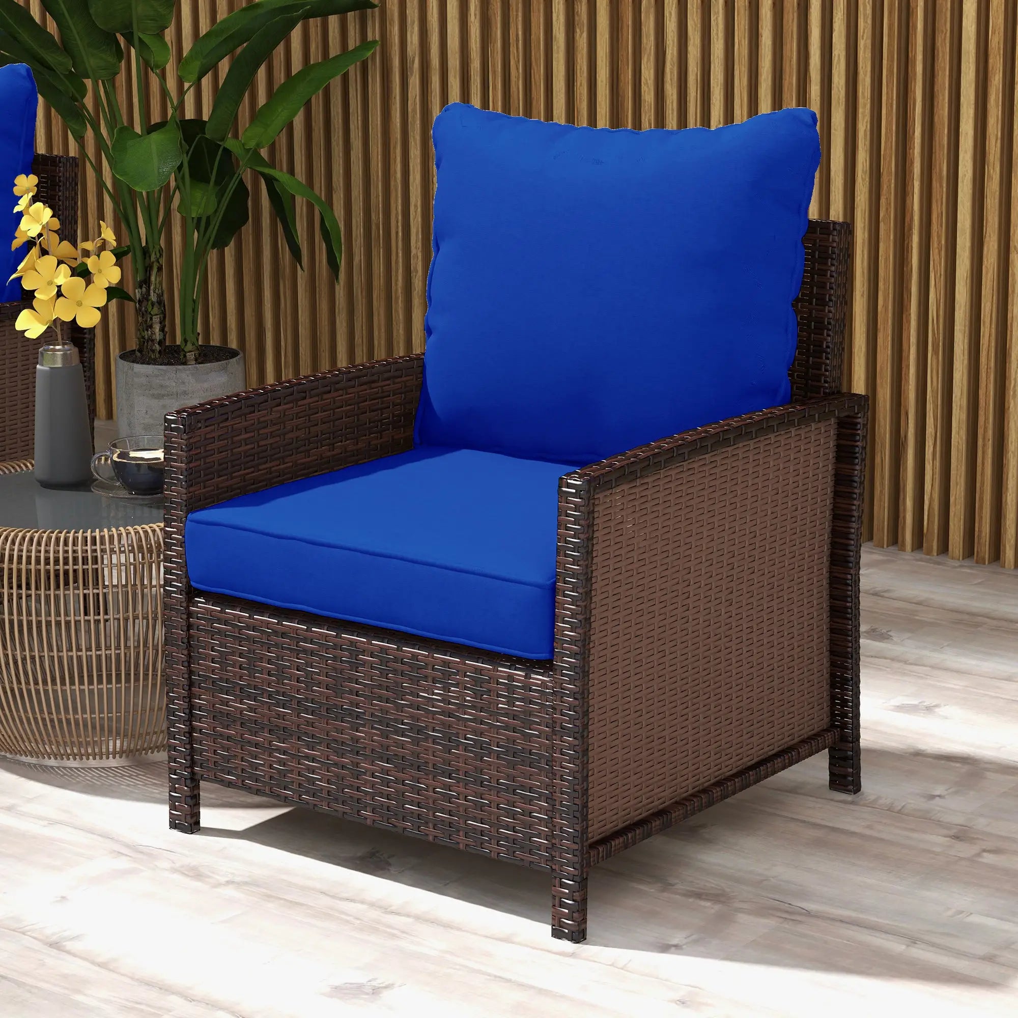 4-Piece Seat Cushion Pillows, Patio Chair Cushions Set, Navy Blue Patio Chair Cushions at Gallery Canada