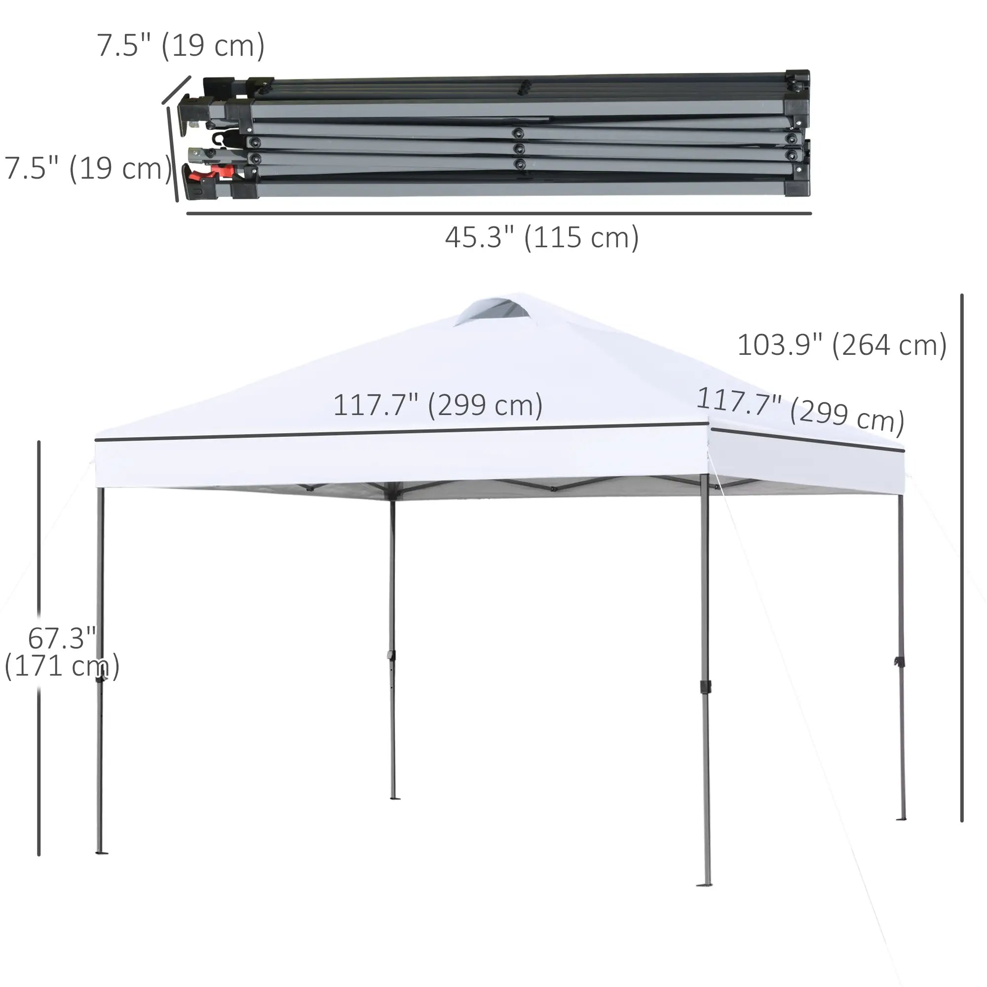 10' x 10' Pop Up Canopy Tent, Airy Top Vents, Wheeled Carry Bag, White Pop Up Canopies at Gallery Canada