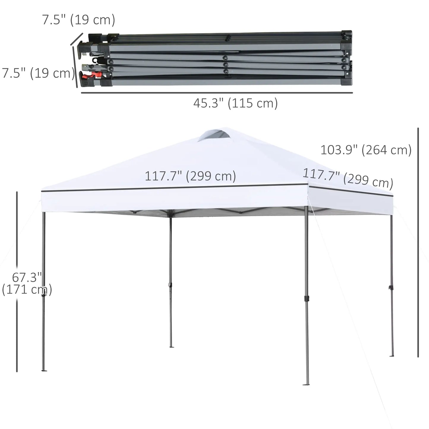 10' x 10' Pop Up Canopy Tent, Airy Top Vents, Wheeled Carry Bag, White Pop Up Canopies at Gallery Canada