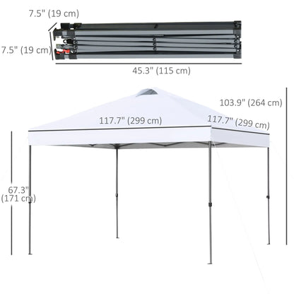 10' x 10' Pop Up Canopy Tent, Airy Top Vents, Wheeled Carry Bag, White Pop Up Canopies at Gallery Canada