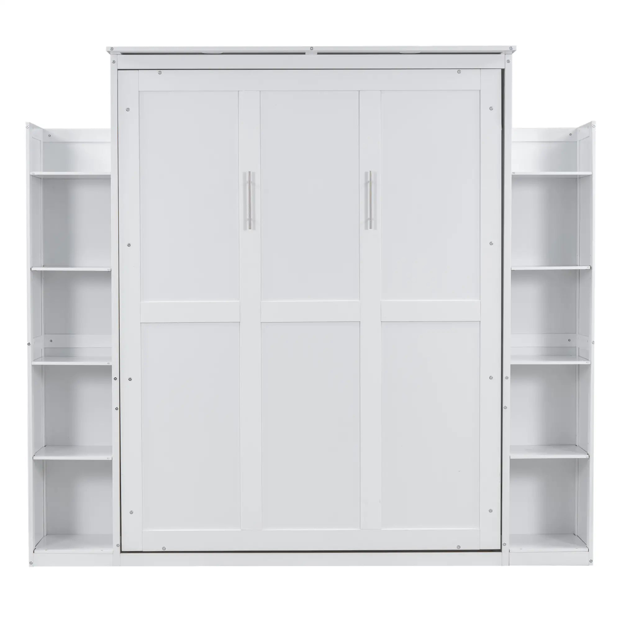 Murphy Bed with Shelves, LED Lights, 97.5