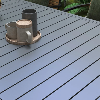 Expandable Aluminum Outdoor Dining Table, 6-8 People, Charcoal Grey Patio Dinning Tables at Gallery Canada