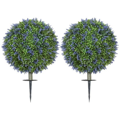 Artificial Lavender Plants, Set Of 2, UV Protected, Indoor Outdoor Decor, Purple Artificial Trees Purple, Green at Gallery Canada
