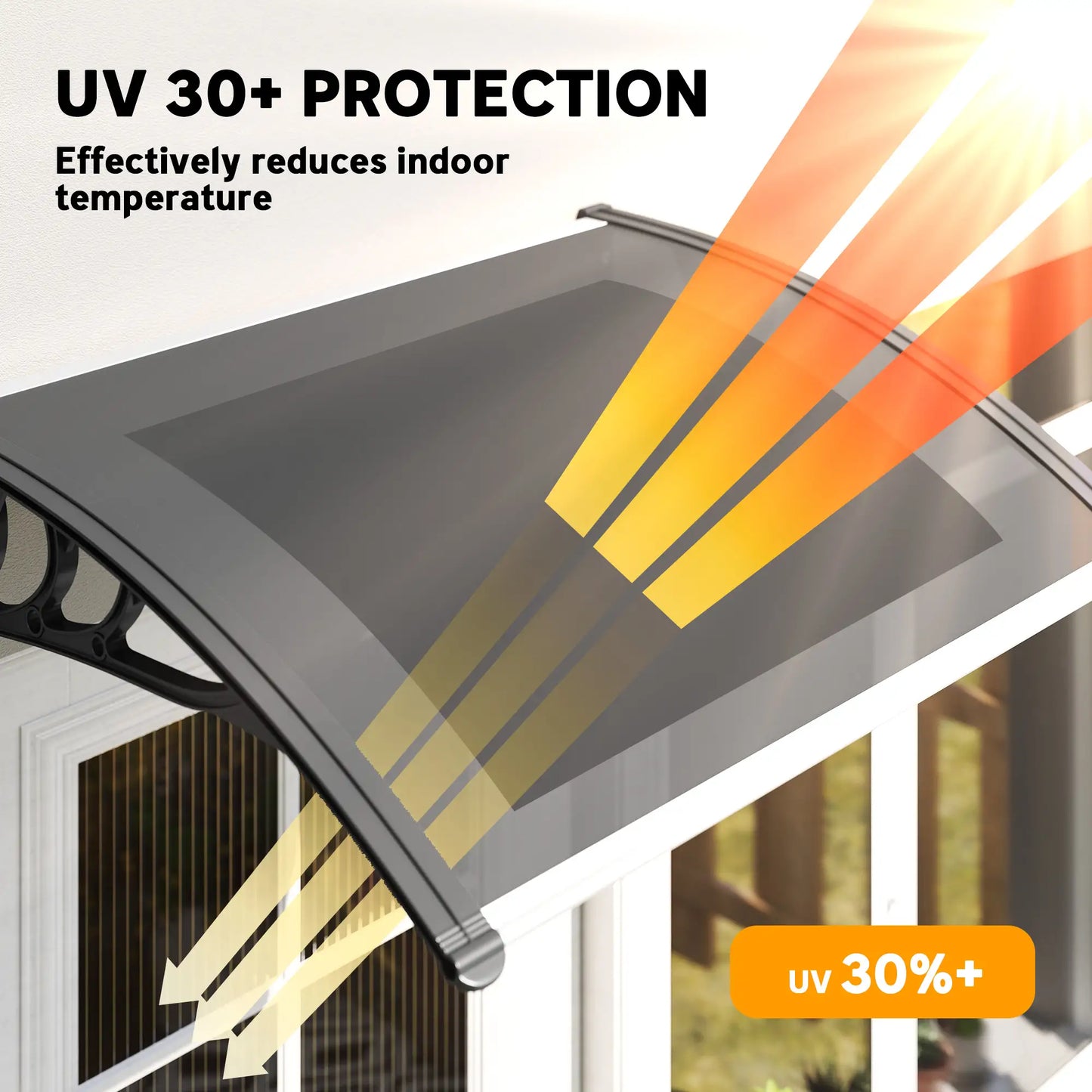 Window Awning Door Canopy, 29.9" x 39.4", Transparent Polycarbonate Cover Door Awnings at Gallery Canada