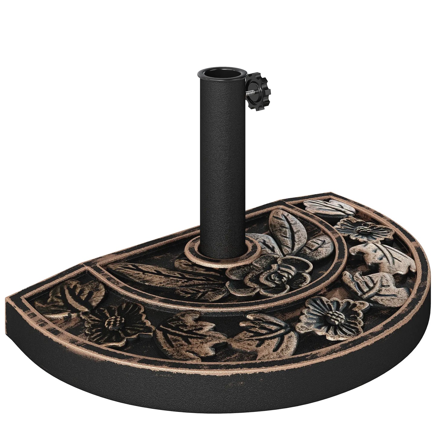 20 lbs Half Round Patio Umbrella Base, 20", Outdoor Resin Stand, Bronze Umbrella Bases Bronze at Gallery Canada