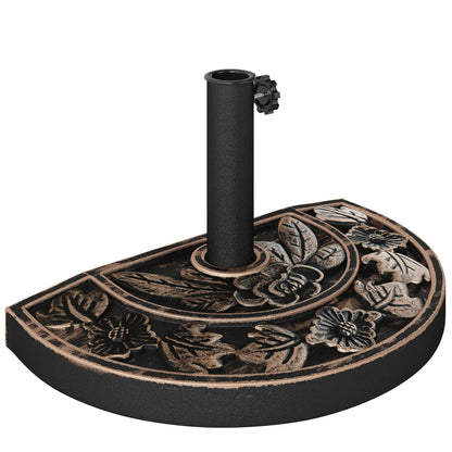 20 lbs Half Round Patio Umbrella Base, 20", Outdoor Resin Stand, Bronze Umbrella Bases Bronze at Gallery Canada