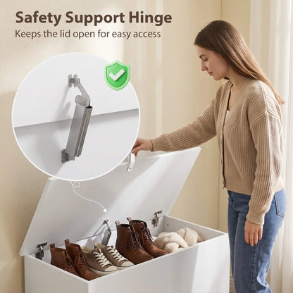 Coffre de rangement avec dessus relevable "31.5", blanc