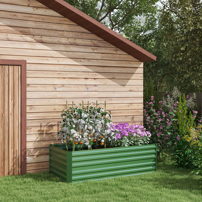 Galvanized Raised Garden Bed, Steel Planter, 71" x 35" x 23", Green Galvanized Planter Boxes at Gallery Canada