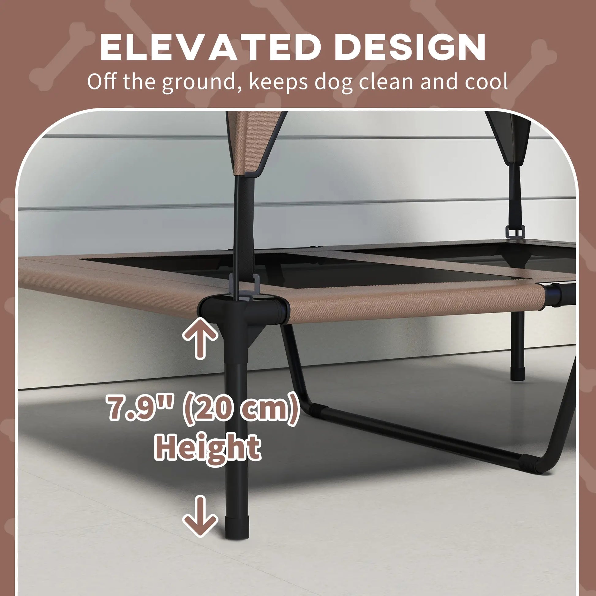 Raised Dog Bed, Cooling Cot with Canopy, Washable Mesh, Medium Large, Coffee Elevated Dog Beds at Gallery Canada