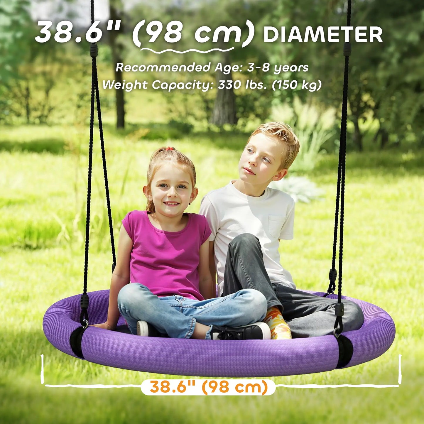 100cm Diameter Nest Seat, Height Adjustable, Kids Outdoor Playground, Purple Gym Sets & Swings at Gallery Canada