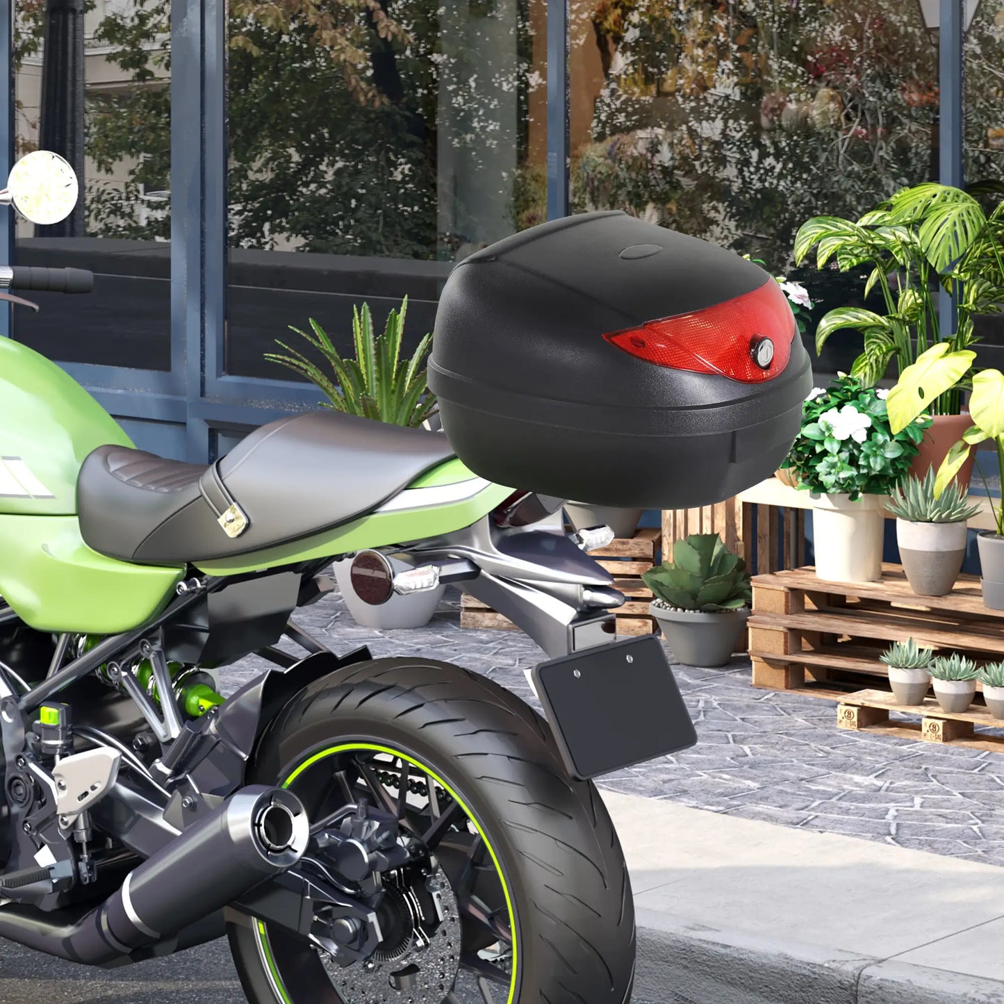 Detachable Scooter Motorcycle Trunk, 24L, Lockable, Black Automotive at Gallery Canada