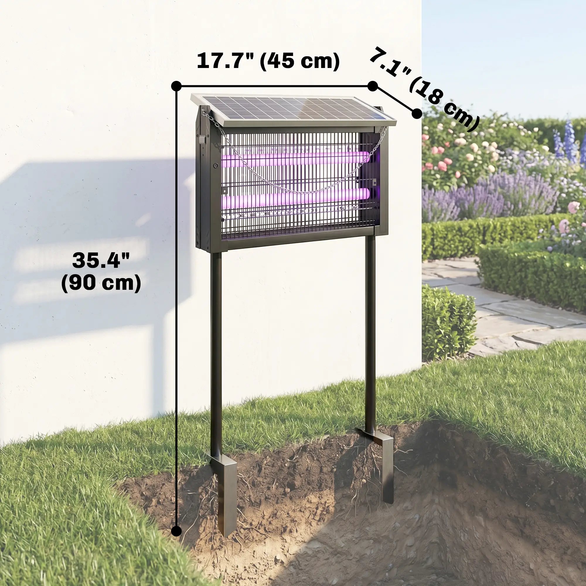 Solar Bug Zapper Outdoor, 3500 V Electric Mosquito Zapper, 14 ft Cord, Black Garden Accessories at Gallery Canada