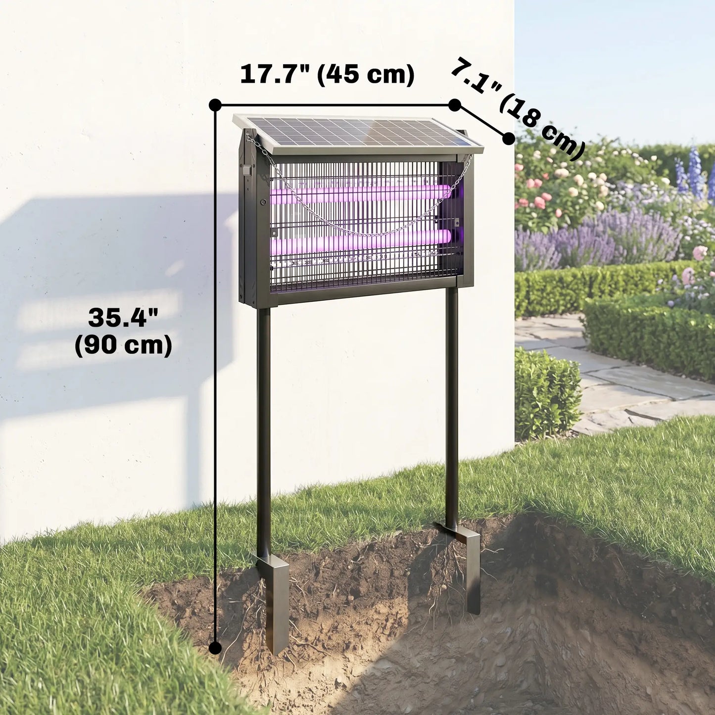 Solar Bug Zapper Outdoor, 3500 V Electric Mosquito Zapper, 14 ft Cord, Black Garden Accessories at Gallery Canada