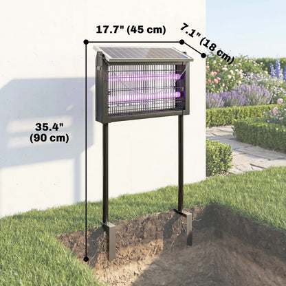 Solar Bug Zapper Outdoor, 3500 V Electric Mosquito Zapper, 14 ft Cord, Black Garden Accessories at Gallery Canada