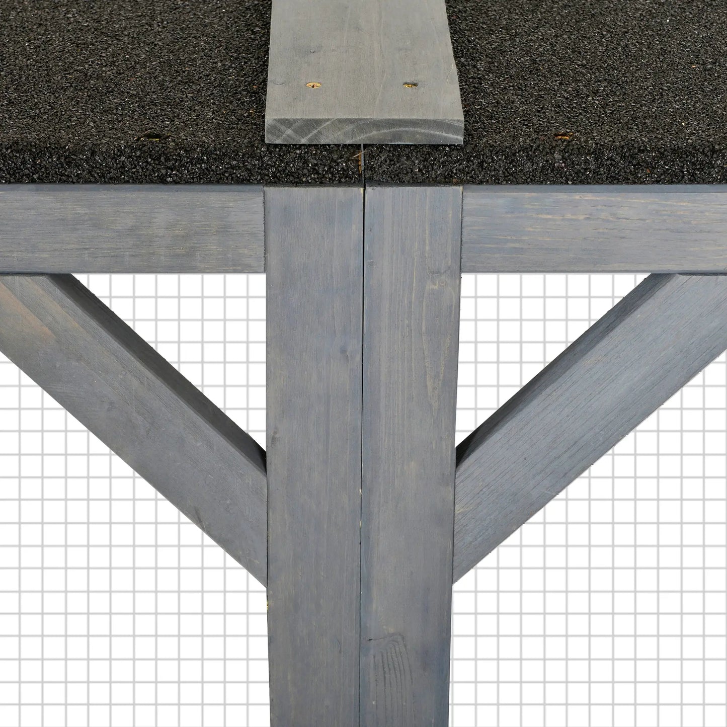 44.1" H Cat Cage, Indoor Outdoor Wooden Pet House, Small Animal Hutch, Grey Outdoor Cat Enclosures at Gallery Canada