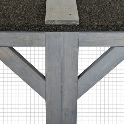 44.1" H Cat Cage, Indoor Outdoor Wooden Pet House, Small Animal Hutch, Grey Outdoor Cat Enclosures at Gallery Canada