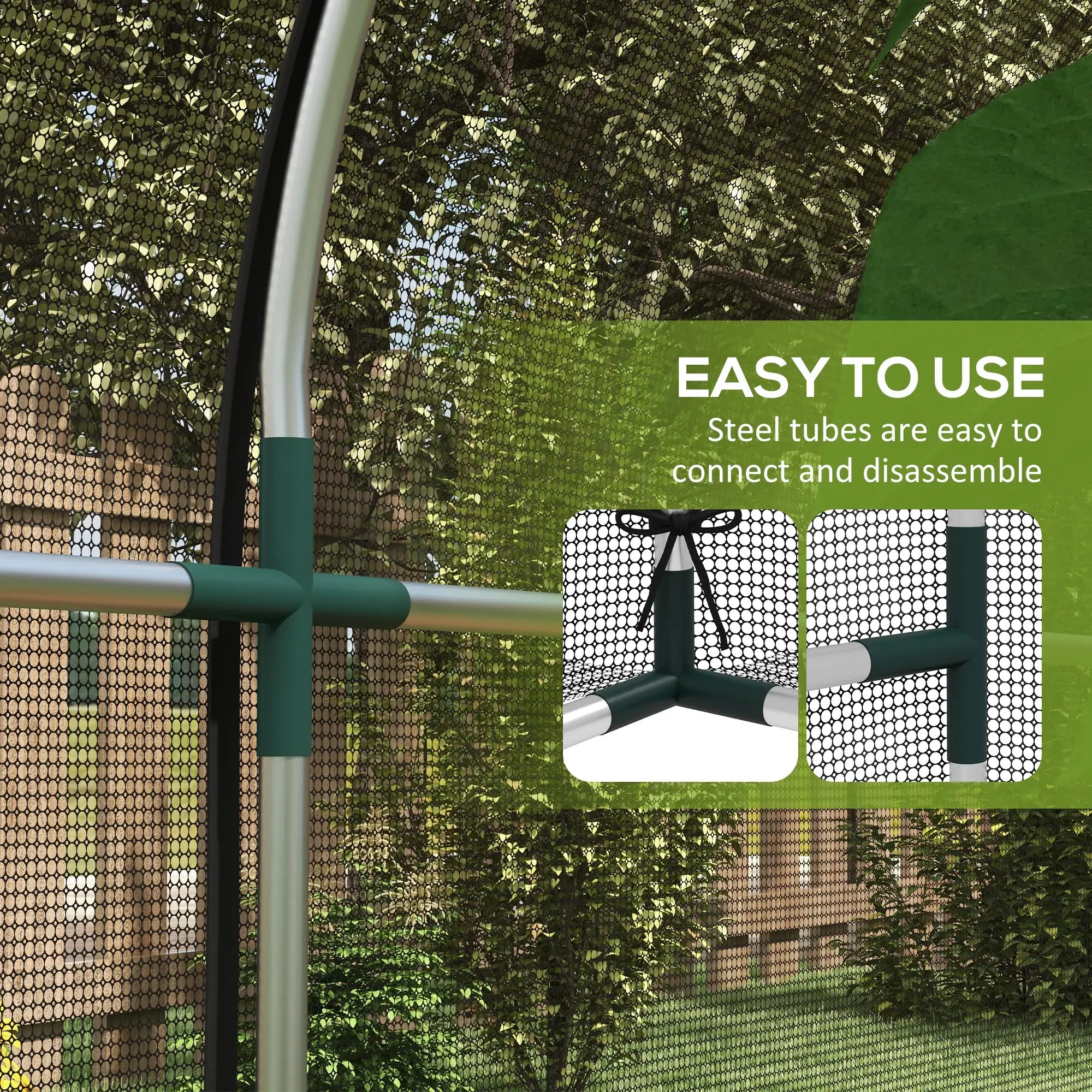 9.8' x 3.9' Crop Cage, Mesh Plant Protection Tent, Galvanised Steel Frame Greenhouses at Gallery Canada