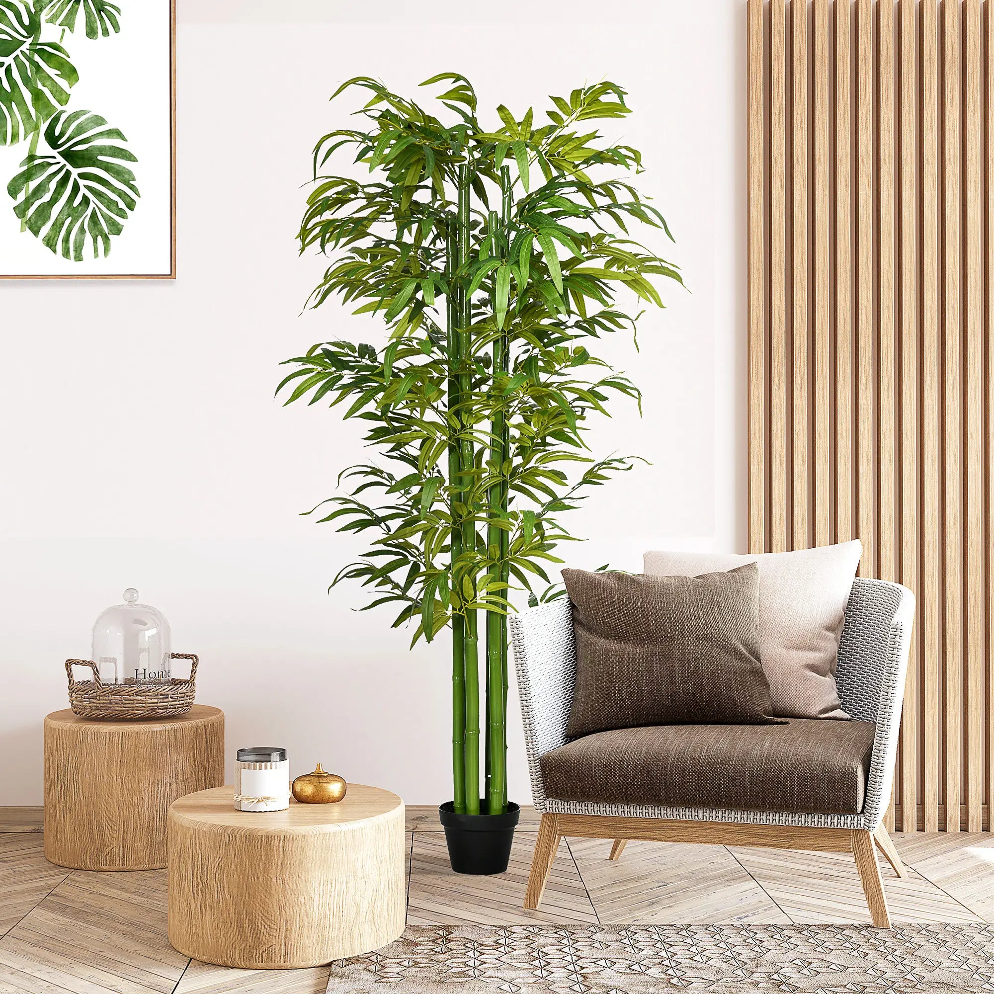 6 FT Artificial Bamboo Tree in Pot, Home Office Decor, Green Artificial Trees at Gallery Canada