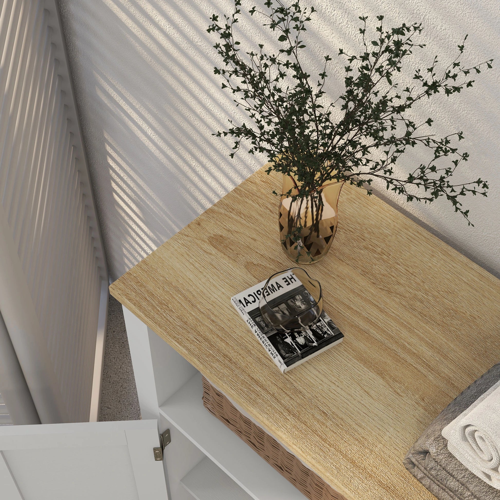 Freestanding Bathroom Floor Cabinet, Flat Doors, Adjustable Shelf, White Bathroom Cabinets at Gallery Canada