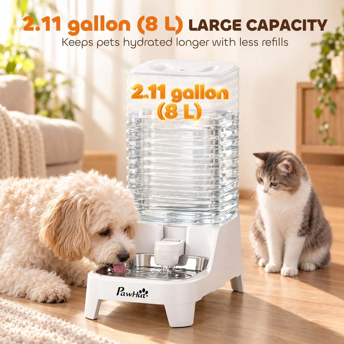 8L Gravity Dog Water Dispenser, Stainless Steel Bowl, BPA-Free Dog Bowls at Gallery Canada