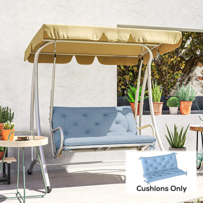 Garden Bench Cushion, 2 Seater with Backrest, Non-Slip Thick Pad, Blue Patio Chair Cushions at Gallery Canada