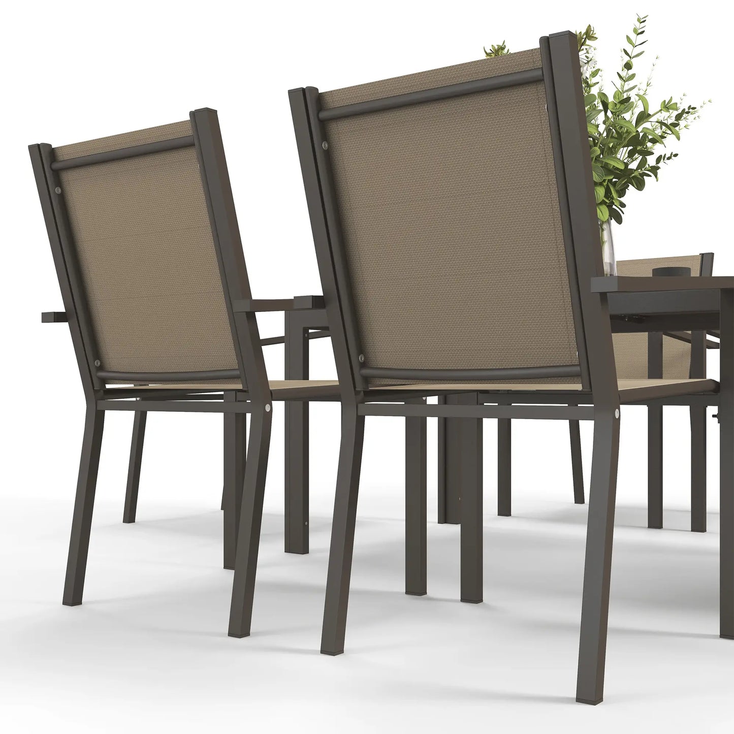 7-Piece Outdoor Dining Set With Rectangular Table & 6 Stackable Chairs Outdoor Dining Sets at Gallery Canada