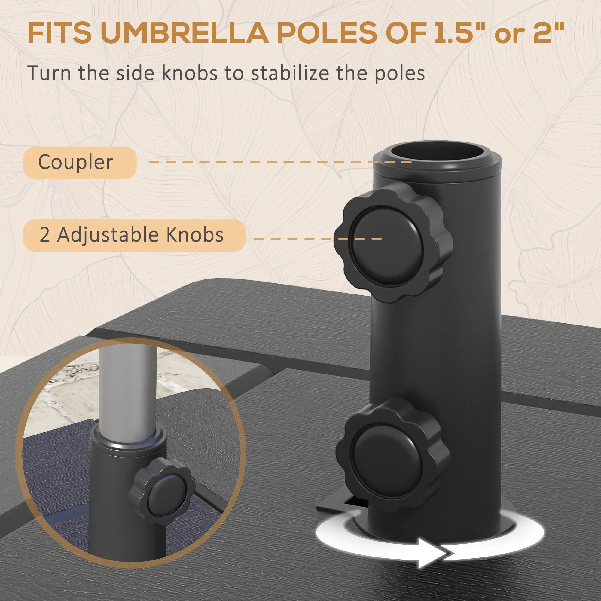 3-in-1 Outdoor Umbrella Base, End Table, Flower Box Planter, 176 lbs., Black Umbrella Bases at Gallery Canada