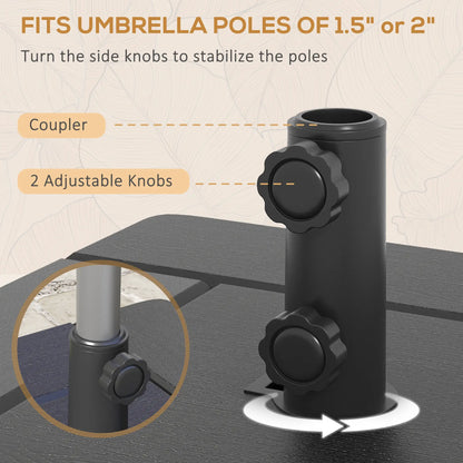 3-in-1 Outdoor Umbrella Base, End Table, Flower Box Planter, 176 lbs., Black Umbrella Bases at Gallery Canada