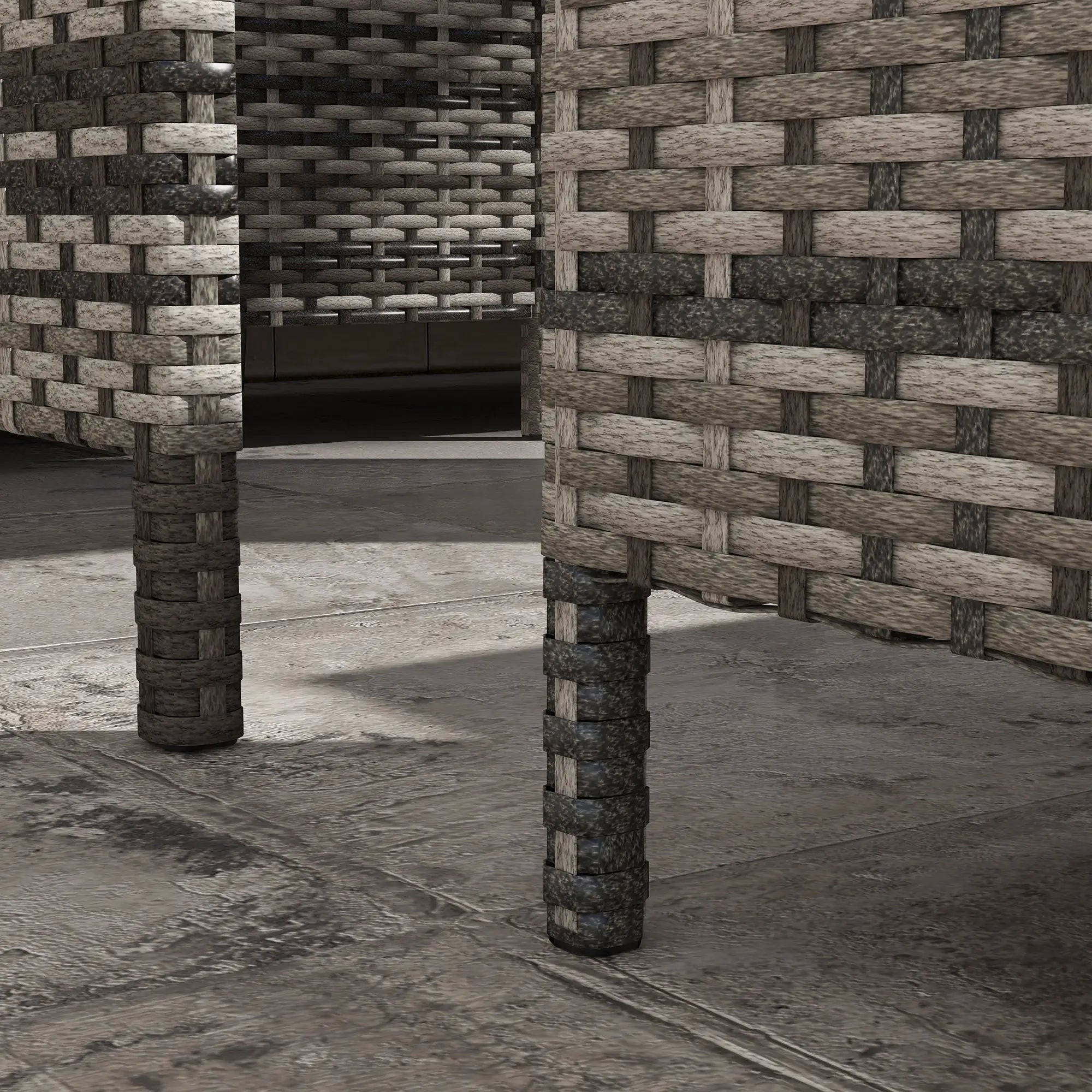 6pcs Outdoor Rattan Sofa Set, Wicker Sectional Couch, Dining Table, Chair, Grey Patio Furniture Sets at Gallery Canada