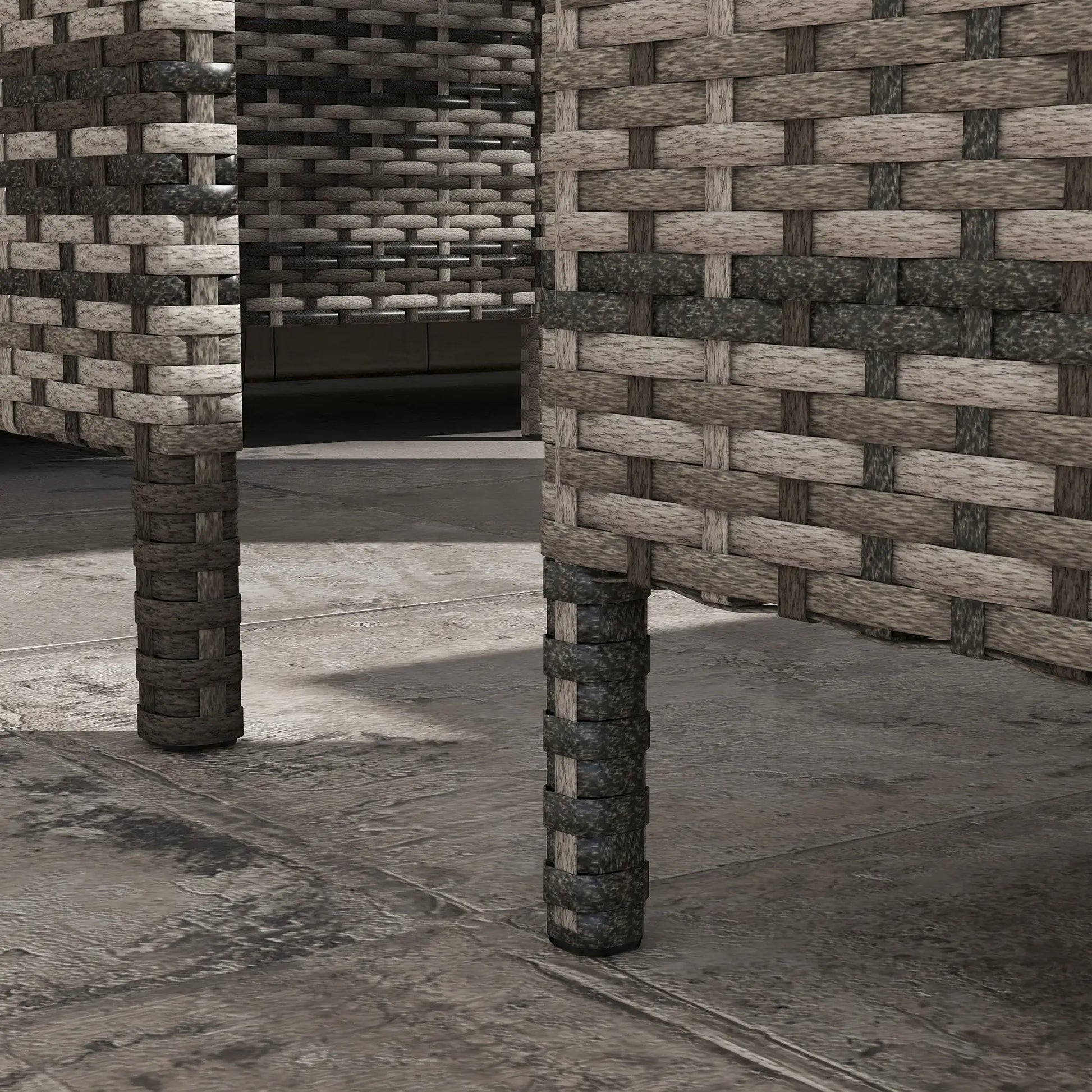 6pcs Outdoor Rattan Sofa Set, Wicker Sectional Couch, Dining Table, Chair, Grey Patio Furniture Sets at Gallery Canada