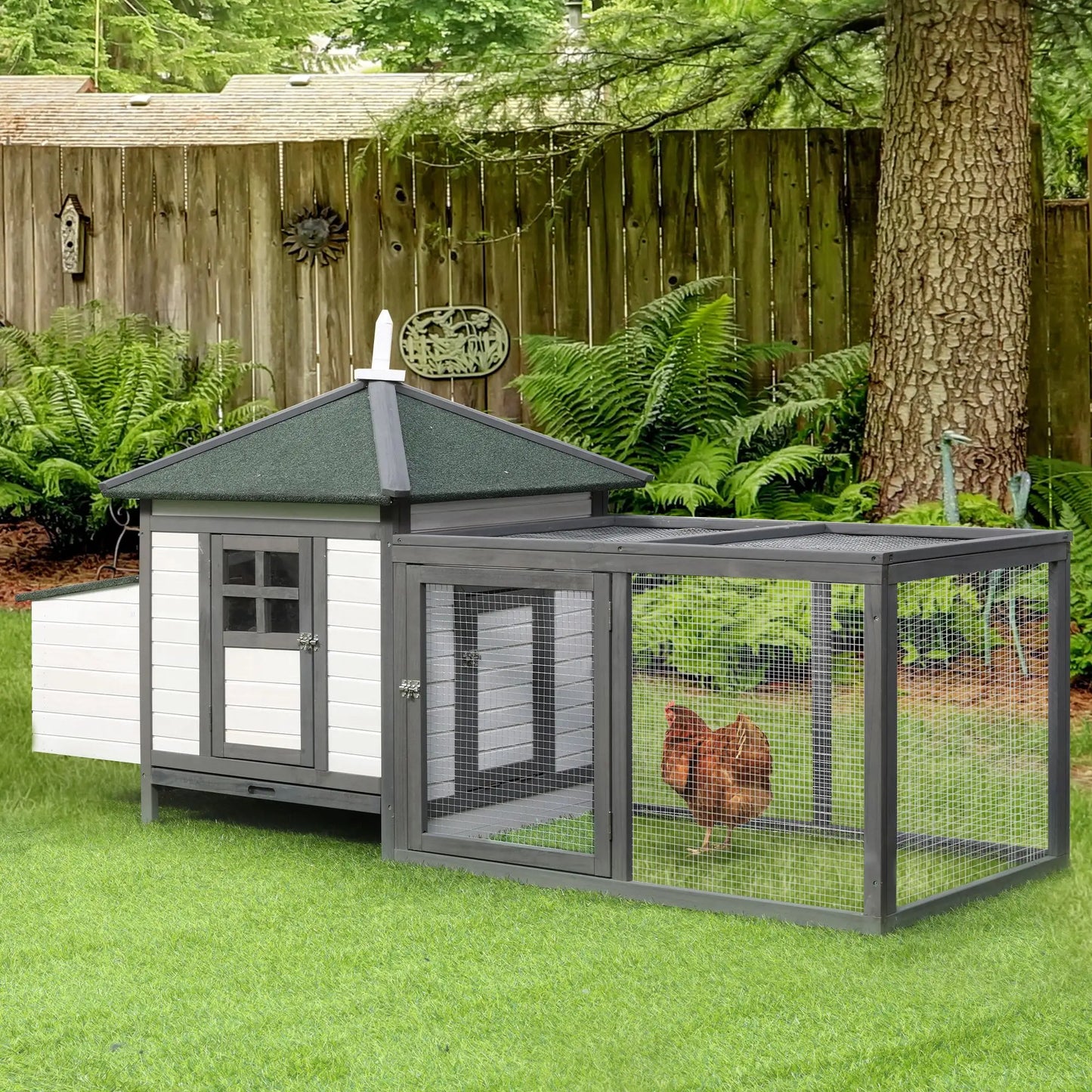 77 Chicken Coop, Rabbit Hutch, Poultry Cage, Dark Gray, White Chicken Coops at Gallery Canada