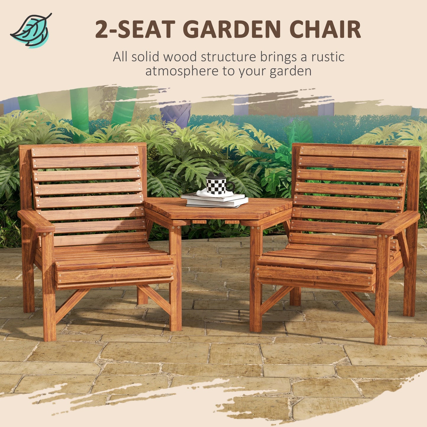 3Pcs Outdoor Bench Set, Backyard, Balcony, Tan Brown Outdoor Benches at Gallery Canada