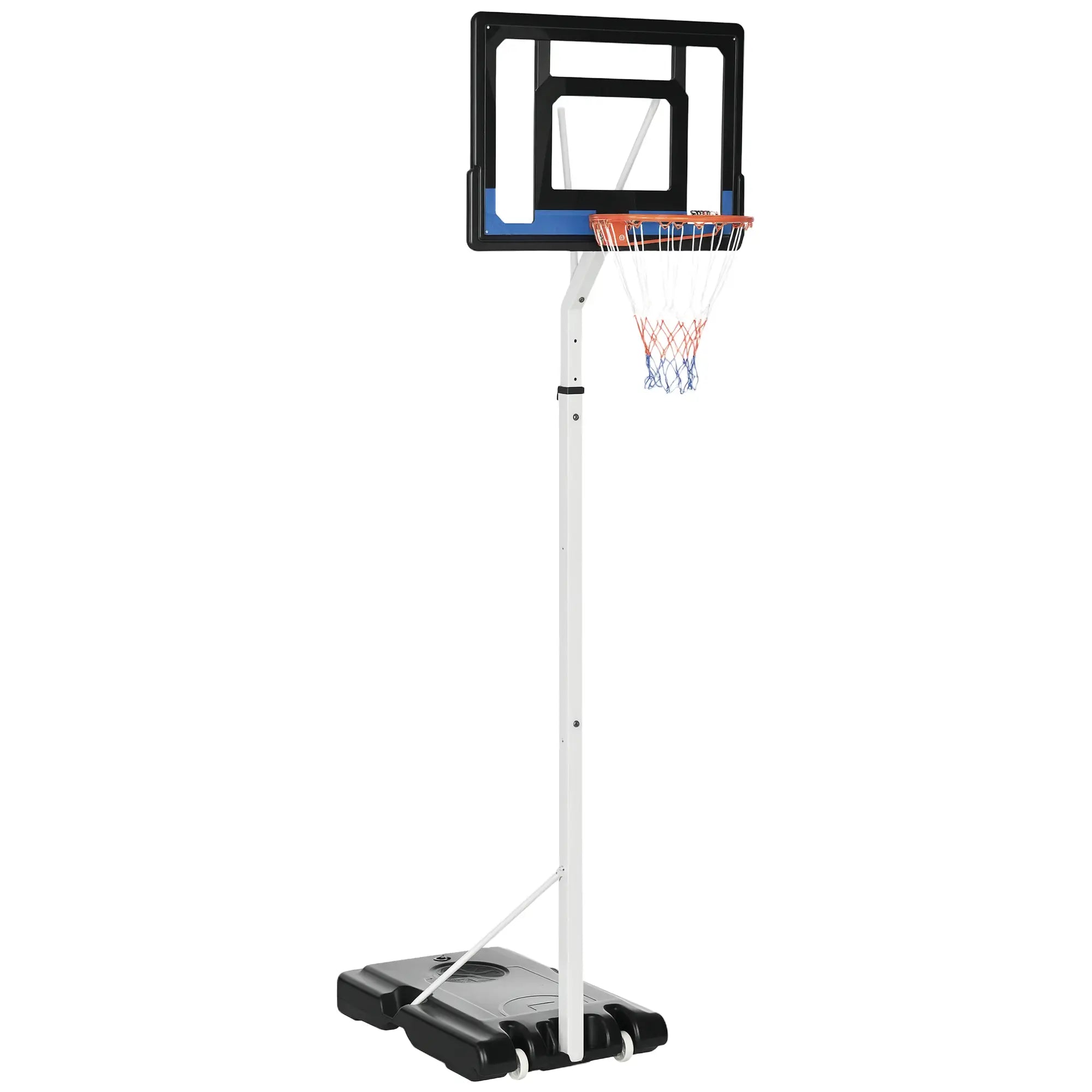 Adjustable Basketball Hoop and Stand with Backboard, Weighted Base, Wheels Basketball Black, red and orange at Gallery Canada
