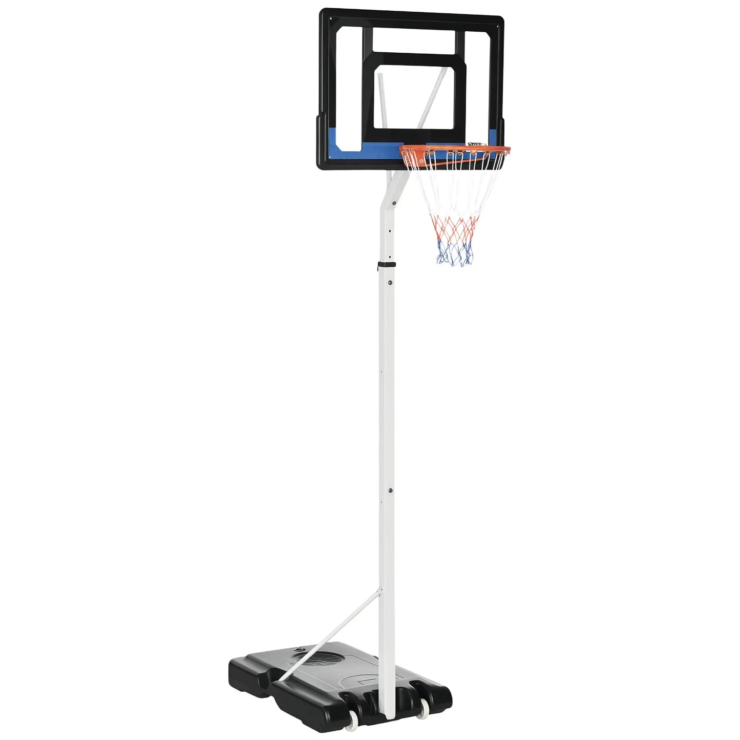 Adjustable Basketball Hoop and Stand with Backboard, Weighted Base, Wheels Basketball Black, red and orange at Gallery Canada