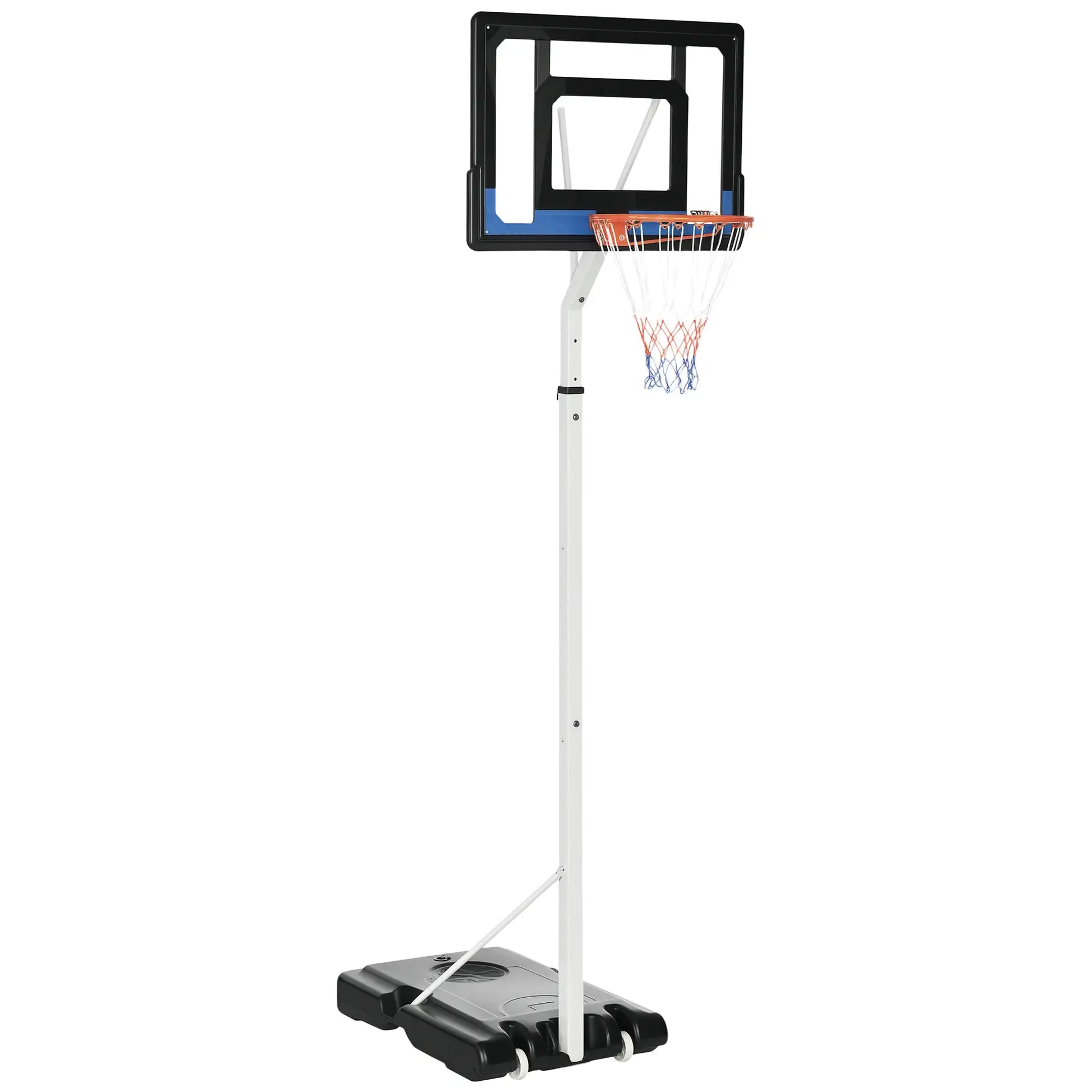 Adjustable Basketball Hoop and Stand with Backboard, Weighted Base, Wheels Basketball Black, red and orange at Gallery Canada